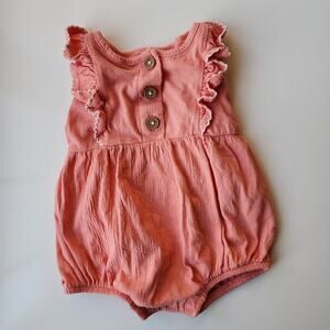 6-9 Months - Baby Clothes - Bubble Romper Orange